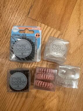 invisibobble Power & Original Hair Rings Trio Pack  Bundle -Black, Pink, Clear